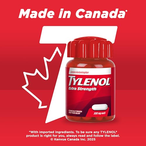 Tylenol Extra Strength Acetaminophen Tablets, 500 mg