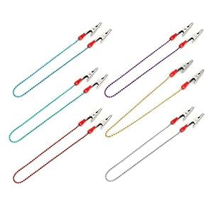 5pcs Dental Bib Clip Bibs Holder Clips Napkin Holder with Flexible Steel Dental Bib Chain for Bibs/Face Cover/Kids Adult and Elderly, Mask Lanyard, Neck Strap, Dental Bib Holder Clips(Gold)