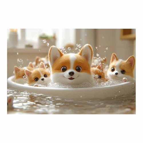 Poster chiots bain solution déco moderne pour raviver un mur blanc vide sans éclat