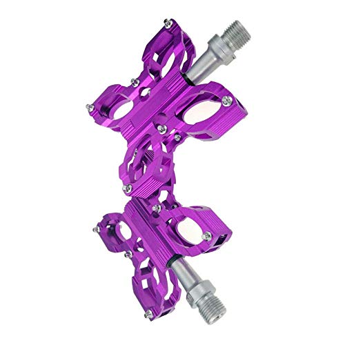 Pédales de vélo en aluminium violet antidérapant contre les glissements de pieds