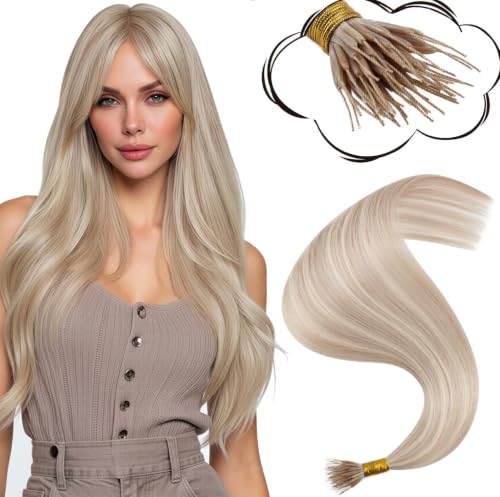 Image of Moresoo Soft Grip Nano Extensions, Ash Blonde Highlights, 16 Inch