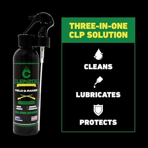 Image of Clenzoil Field & Range Trigger Sprayer Bottle - CLP Gun Lubricant - Premium Firearm Maintenance - Rust Preventative - 8 oz Trigger Sprayer Bottle