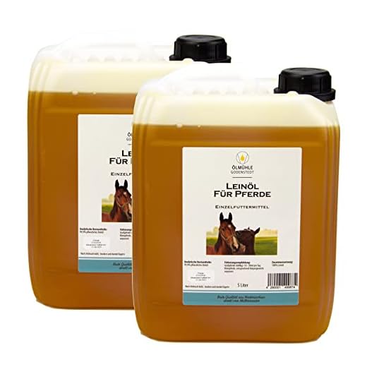 Leinöl für Pferde | stets frisch 10 Liter (2x5l) | 1. Kaltpressung | naturbelassen | mit Öko-Strom in Niedersachsen hergestellt