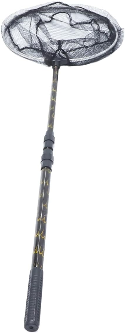 Yardwe Extendable Fishing Net Fine Mesh for Fish Tank Pool Skimmer Net for Easy Maintenance for Betta and Shrimp Sturdy Black Design