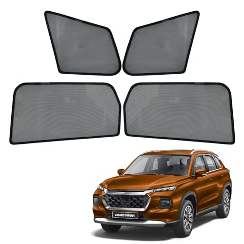 Image of Maruti Suzuki Grand Vitara Magnetic Sun Shades /Curtains - Set of 4pcs (Row A /B) Suitable for Grand Vitara 2022 Onwards