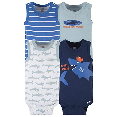 Image of Gerber Baby Boys Multi-Pack Sleeveless Onesies Bodysuit