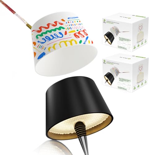 MU LIN Lampe mit Touchscreen, abnehmbar und abnehmbar, kabellose Tischlampe, wiederaufladbar, Touch-Taste, IP54, wasserdicht, für Restaurant, Schlafzimmer, Camping, Café