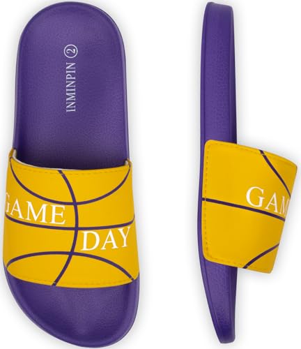 Image of INMINPIN Kids Boys Girls Ball Sprots Slides Sandals Ultra Comfortable Beach Pool Shower Shoes House Slide Indoor Outdoor for Sports Fan