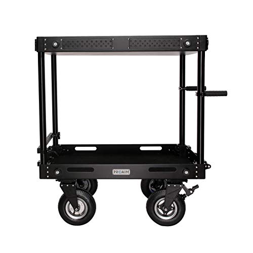 PROAIM 42” Victor V1.1 Video Production Camera Cart. Adjustable Top Shelf & Accessory Bar, Foldable. for Film/Studio/Stage/Lighting Storage Cart. Payload up to 200kg/440.9lb. (VCTR-V1-42)