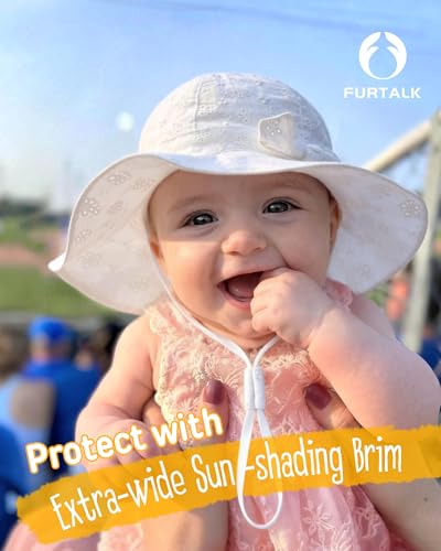 Image of FURTALK Baby Sun Hat Toddler Beach Hats with UPF 50+ Sun Protection Wide Brim Girls Bucket Hat