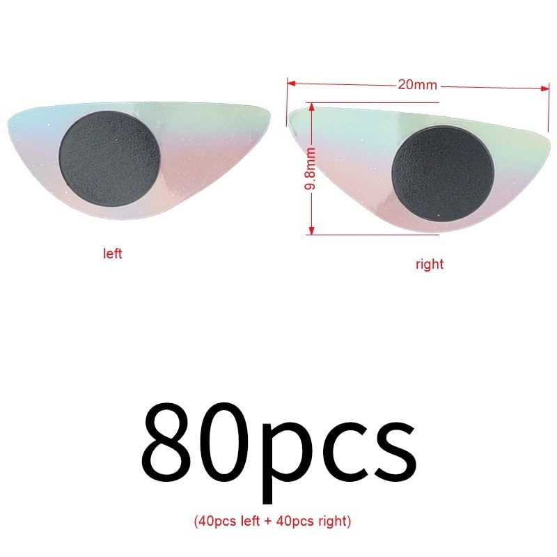 170 adhesivos holográficos para ojos de pesca miniatura 2
