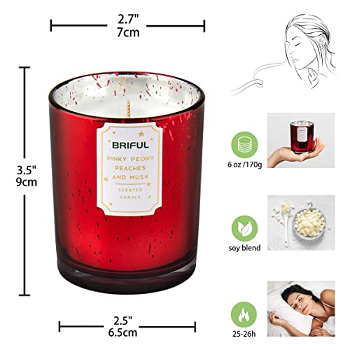 Small Scented Candles For Home，Peony Candle Aromatherapy Long Lasting Soy Candle Jar Candles Gifts For Women Help Relaxing Stress Relief Meditation Healing Calming #TOP2