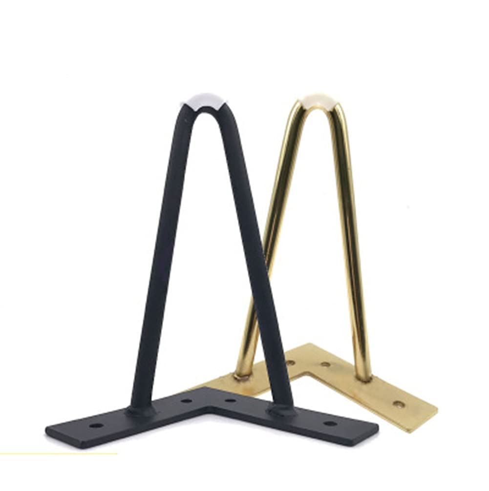 4 pezzi Gambe per tornanti, Gambe per Mobili in Ferro, con protezioni per pavimenti in gomma e viti, per casa, progetti fai da te, TV e divano(Color:Black,Size:12cm)