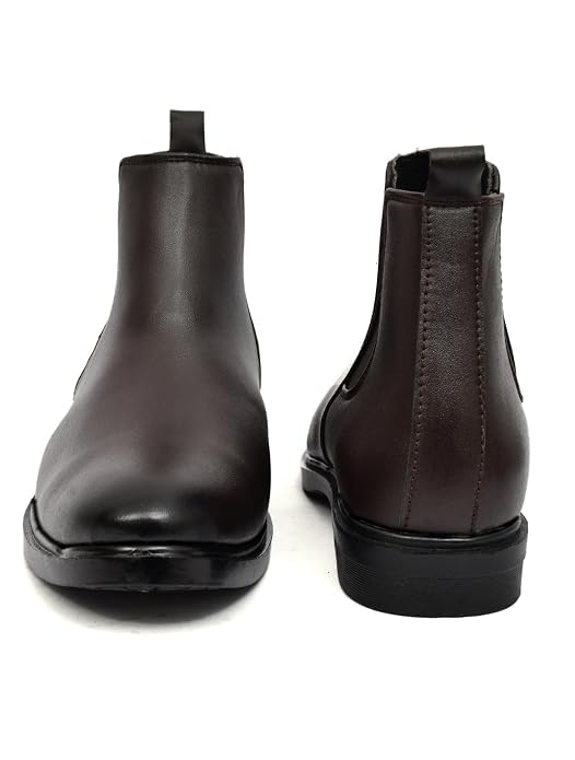 Image of Men's Premium Synthetic Leather Slip-On Formal Shoes for Men | Classic Ankle Boots with Anti-Slip Sole | Office, Party & Casual Wear