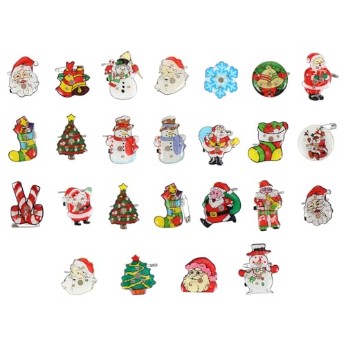 Housoutil 25 Unidades Broche Navideño Luminoso Luces Led, Accesorio Decorativo de Plástico para Fiestas Navideñas y Disfraces, Ligero y Elegante para Adultos Varios estilos