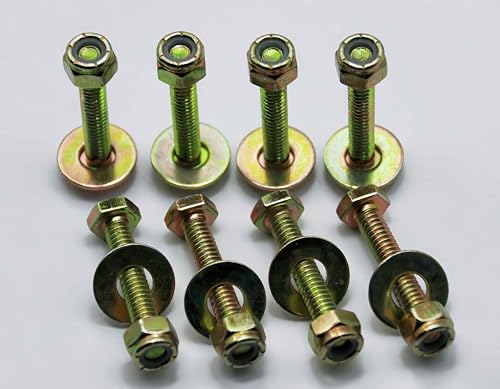 Image of 1 /4 inch x 1-1 /2 inch Hex Head Bolt by Color Galvanization with Nylon Lock nut and Large Size Washer Assortment Kit,Alloy Steel,Grade 5.(8pcs Pack),by Metalsuberg