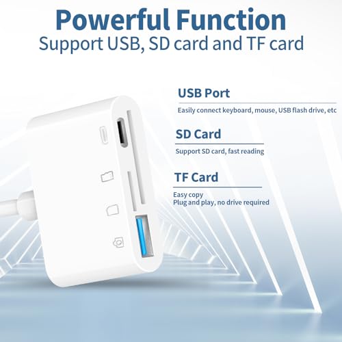USB C to SD/Micro SD Card Reader, Type C SD Card to Micro SD/SD Card Adapter,3-in-1 USB Camera Card Reader Adapter Compatible with iPhone 15,iPad Pro, MacBook Pro/Air, Chromebook XPS, Galaxy S10/S9