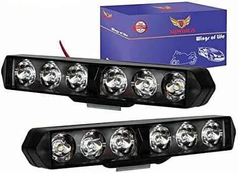 Miwings 6 LED Light Bar 36W 6500K Super Bright Spot Work Light With Flashing/Blinking Inbuilt Pods Single Row Off Road Driving Light Fog Light Waterproof Bike SUV Car Truck12V (Pack of 2)