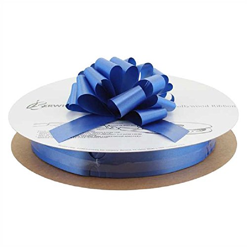 Berwick Offray The Perfect Bow Pull Ribbon, 4" Finished Size with 18 Loops, Royal Blue, 50 Piece