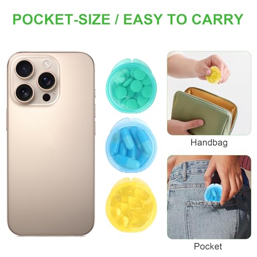 Image of Small Pill Case, 8 Pack Round Pill Storage Boxes, Portable Tiny Pill Organizer Container for Pocket Purse, Compact Plastic Medicine Caddy Dispenser for Work, Caping, Trip, Travel - Colorful