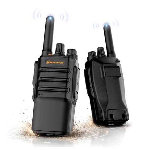 MOHANTON HA-23S FRS Walkie Talkies for Adults Long Range Two Way Radios Rechargeable 7 Day Battery MIL-STD-810 Rugged Handheld Radios 154 Privacy Codes Wireless Clone VOX 2-Pack Black