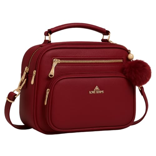 Bolsa Feminina Baú Transversal tamanho Médio em couro PU com Alça De Ombro removível Tiracolo (BORDO)