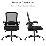 Office Chair, Ergonomic Desk Chair with Adjustable Height, Lumbar Support, High Back Mesh Support with Flip up Armrests, Task Chairs for Home Office Computer - Image 4