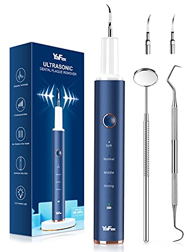 Plaque Remover for Teeth,YaFex Sonic Tooth Cleaner,Dental Tartar Stains Calculus Remover Teeth Cleaning Kit with Professional Dental Tools,Safe for Adult Kids Elder Pets