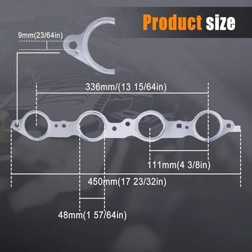 Image of 12617944 Exhaust Manifold Gasket Bolts Kit Manifold Gaskets with Bolts Compatible with Silverado Sierra Suburban 1500 2500 HD Yukon CTS Escalade MLS LS LQ LM7 4.8L 5.3L 5.7L 6.0L 6.2L