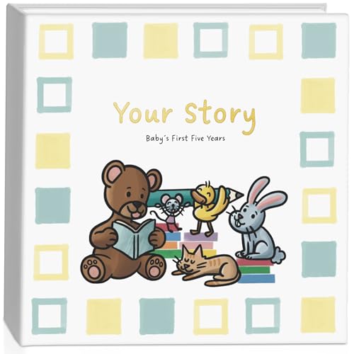First Five Years Baby Book - Gender-Neutral Design, 77 Fill-In Pa...