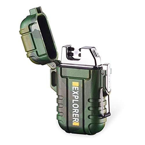 Drumstone (𝟭𝟬 𝗬𝗲𝗮𝗿𝘀 𝗪𝗮𝗿𝗿𝗮𝗻𝘁𝘆) Premium Waterproof and Windproof Flameless Double ARC Rechargeable Lighter and Durable for All-Weather Use, Perfect for Outdoor Adventures and Everyday Use-image-44
