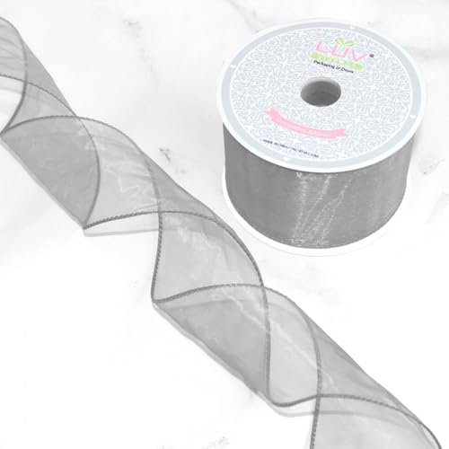 Creative Ideas Wired 2.5 Inch Organza Ribbon 10 Yards Silver
