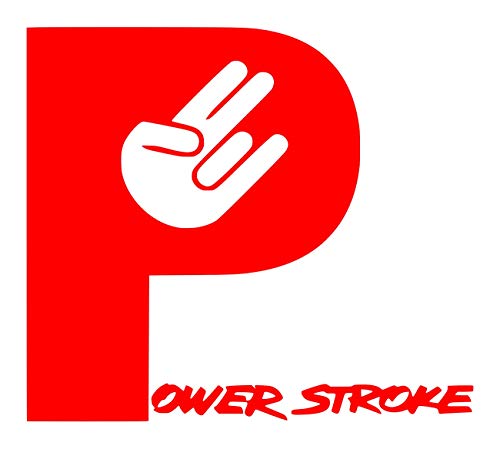 UR Impressions Red Powerstroke Shocker Hand Decal Vinyl Sticker Graphics Car Truck SUV Van Wall Window Laptop|RED|5.5 X 5 Inch|URI189-R