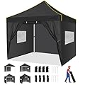 10x10 Pop Up Canopy Tent with 4 Removable Sidewalls, Easy Up Canopy - Commercial Outdoor Instant Portable Canopy Shelter w/Wheeled Bag, Waterproof Gazebo Tents for Parties Weddings Events Camping