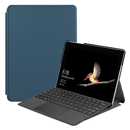 FanTing-fodral för Honor V6 surfplatta, ultratunn lätt smart skal stativ fodral och högkvalitativt PU-läder fodral för Honor V6 surfplatta -, Microsoft Surface Go 2 2020, Mörkgrön