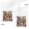 JKSEEPYN Beautiful Breakfast Printed Reusable Canvas Tote Bag Shopping Bags Washable Shoulder Grocery Tote Bags Daily Utility bag #3