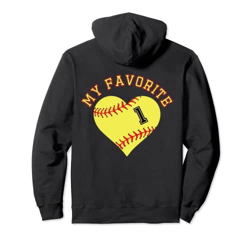 Softball Player 1 Jersey Outfit No # 1 Sport Fan Felpa con Cappuccio