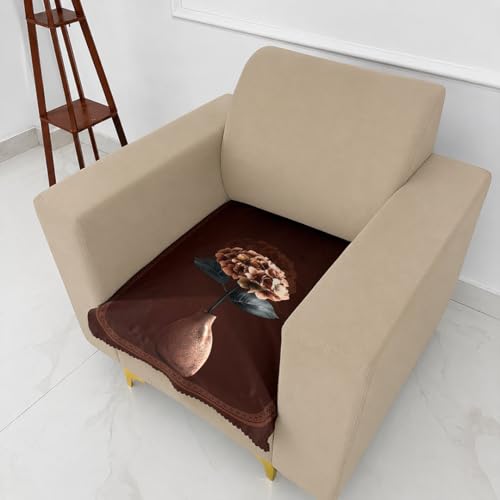 Image of Homerz Premium 'Luxe Series' Holland Velvet Sofa Cover | Smooth Finish | Anti-Skid Fleece Backing | Soft Touch Couch Protector for Living Room (Vase, 1 Seater, Only Seat Cover)