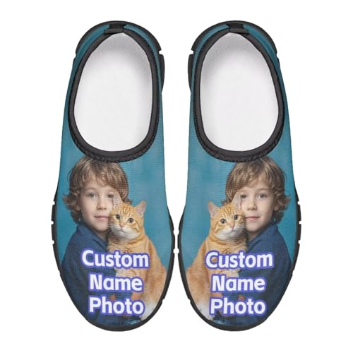 Custom Boys Slip On Sneakers with Name Photo Personalized Gifts for Boys