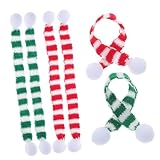 SECFOU 6個入りクリスマスチュアスカーフ付き小熊飾り ワインボトルやク