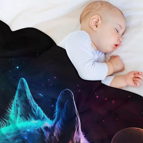 Couverture molleton de flanelle loup pour soirées cocooning au lit
