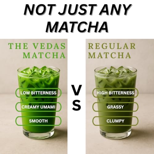 Image of The Vedas Premium Ceremonial Grade Matcha - Kagoshima Harvest - Authentic Japanese Green Tea Powder - First Flush Ceremonial Quality (1.06 Ounce Pouch)