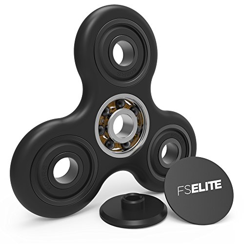 FS ELITE - The Fidget Spinner Elite - Si3N4 Ceramic Bearings with an Injection-Molded ABS Tri-Spinner Frame - Matte Black