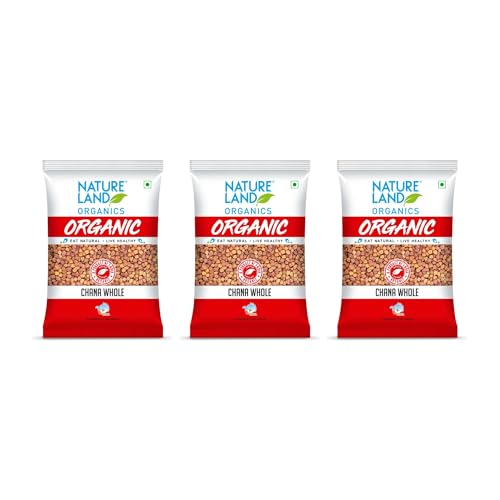 Image of Natureland Organics Chana whole 500 Gm (pack of 3) - Organic Healthy Chana