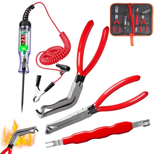 Electrical Disconnect Pliers Set – Automotive Electrical Tools & Connector Removal Tool Kit with Hose Clamp Pliers, Wire Terminal Separator, and Car Plug Connector