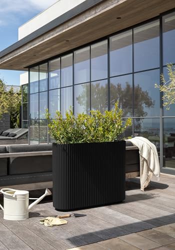 Image of Veradek Demi Series Span Planter - Tall and Wide Outdoor Planter with Shelf