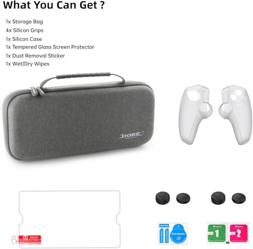 Image of PSS Travel Bag for Play /Station Portal Console ,Carrying Case Storage Bag Compatible for PS Portal Player with Tempered Glass Screen Protector Cover Case Grips PS Portal Accessories (Grey)