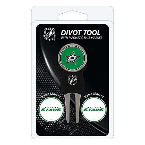 Team Golf NHL Dallas Stars Divot Tool Pack With 3 Golf Ball Markers Divot Tool with 3 Golf Ball Markers Pack, Markers are Removable Magnetic Double-Sided Enamel