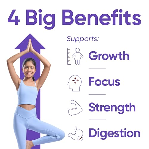Image of Power Shake Kids 8-12 yrs (3 x 400g) | Height & Strength Drink | 10g Protein, 33 Nutrients, Probiotics & Ayurvedic Actives| Daily Nutrition Drink supports Growth, Focus & Energy | Chocolate 1200 g | Safe Nutrition Drink For Kids