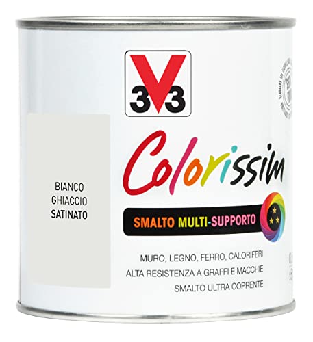 V33 Smalto Multisupporto Colorissim Bianco Ghiaccio 0.5 L